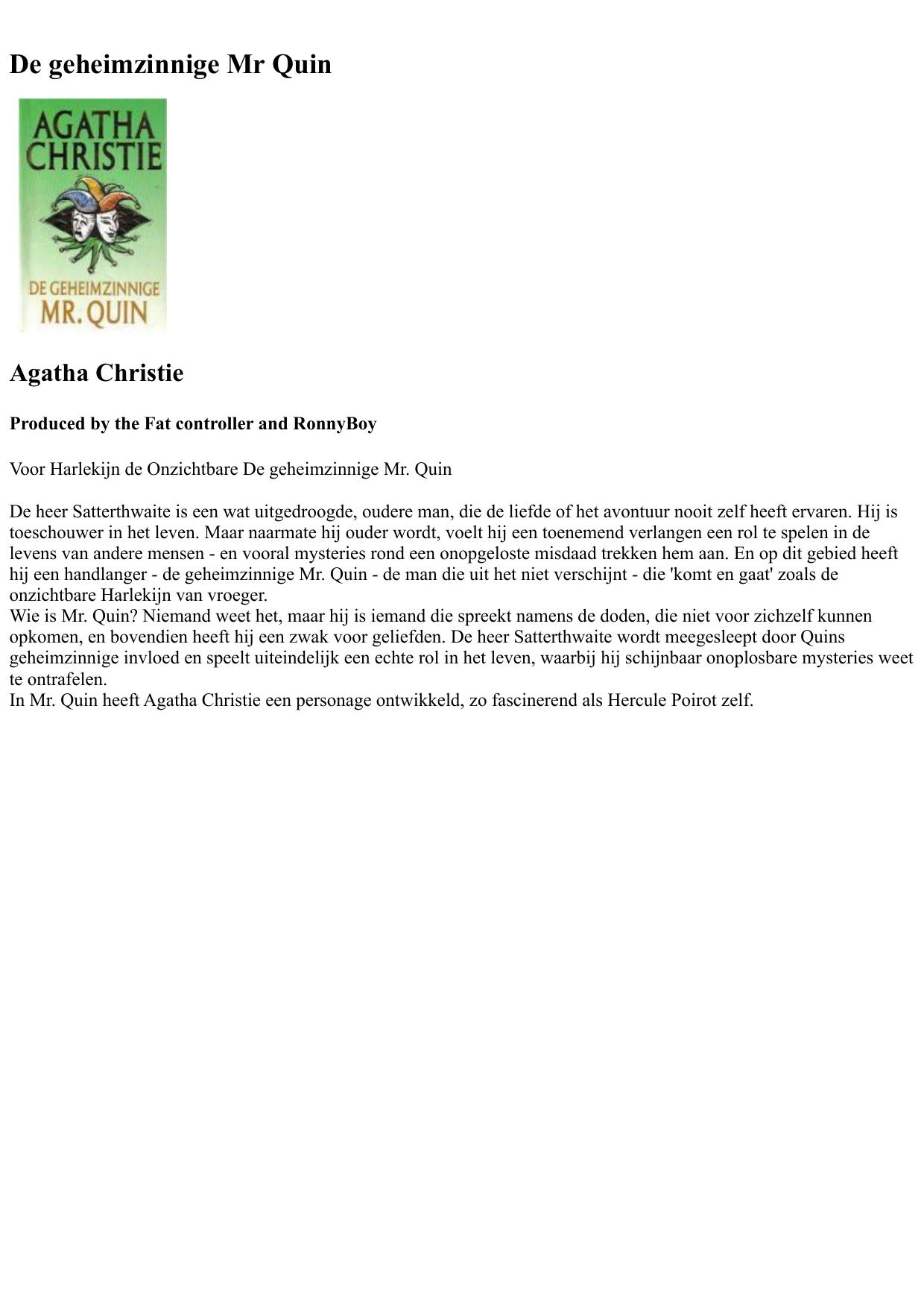 De geheimzinnige mr. Quin