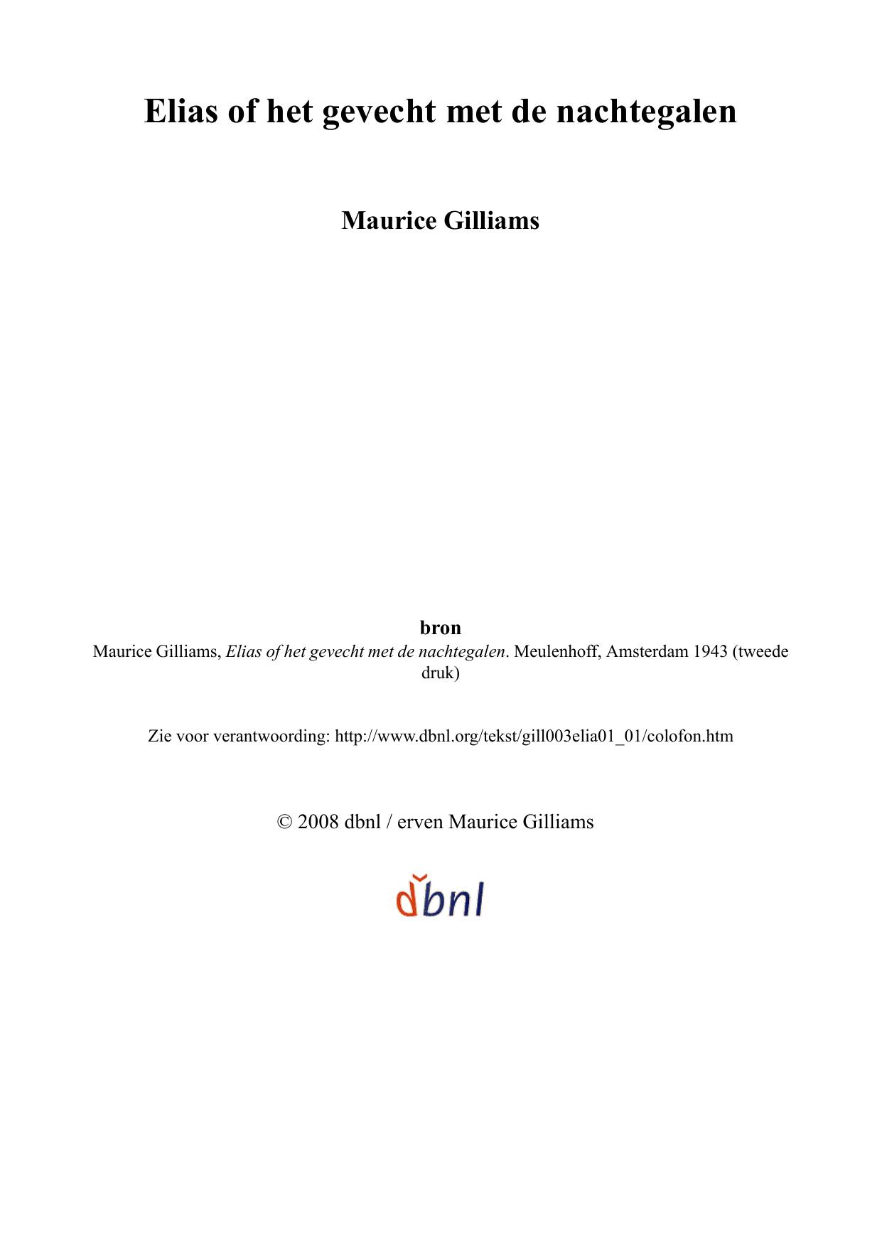 Elias of het gevecht met de nachtegalen