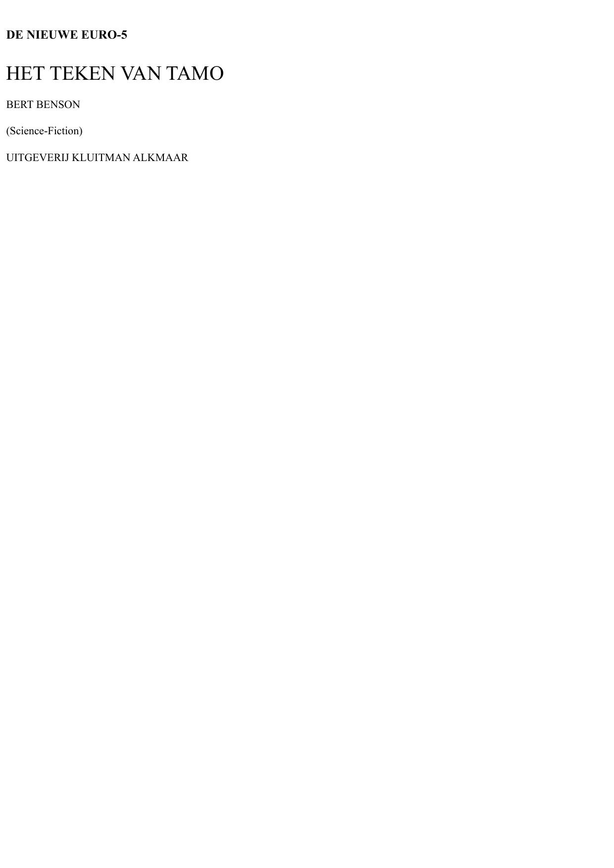 Euro 5. het teken van tamo