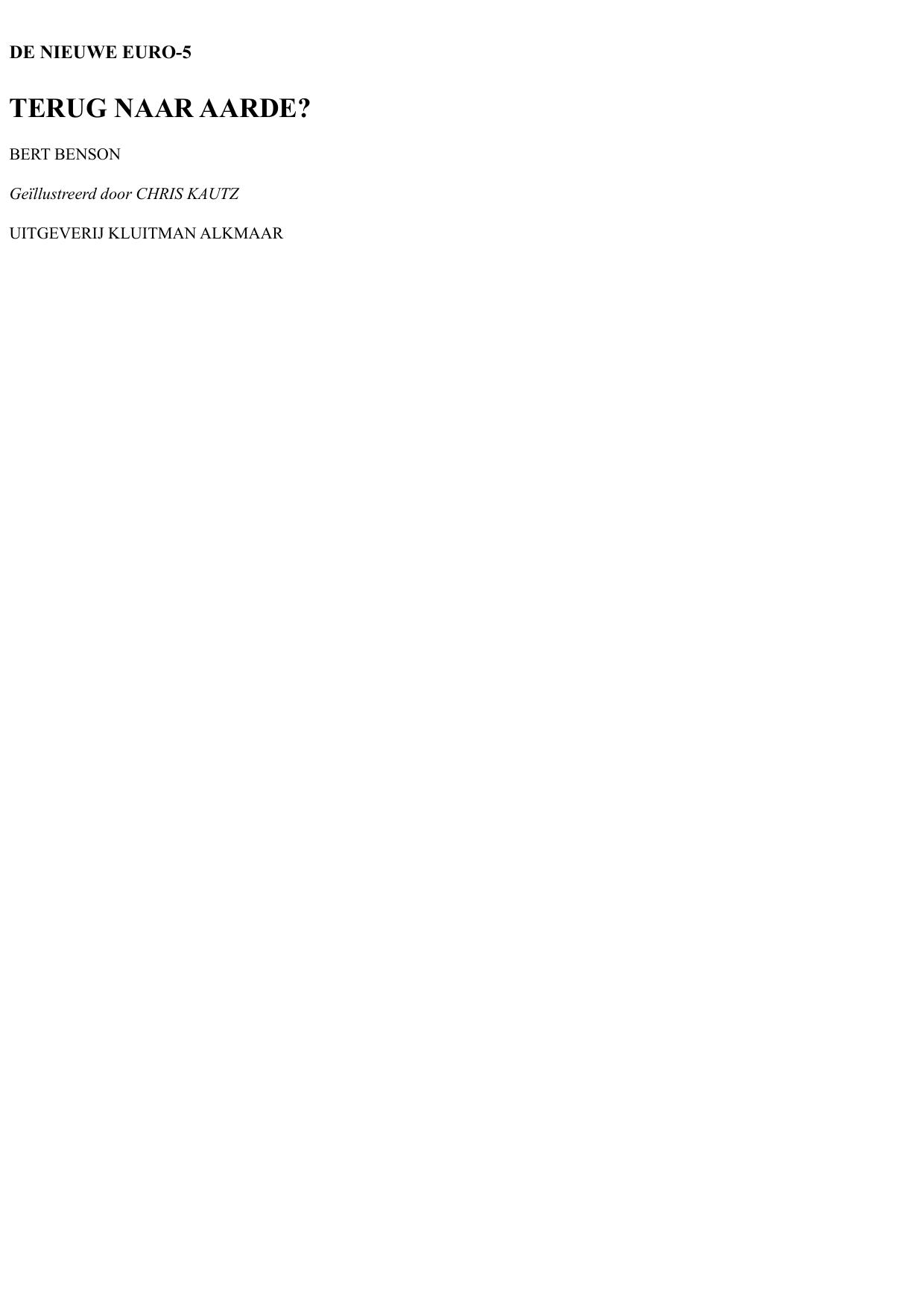 Euro 5. terug naar de aarde