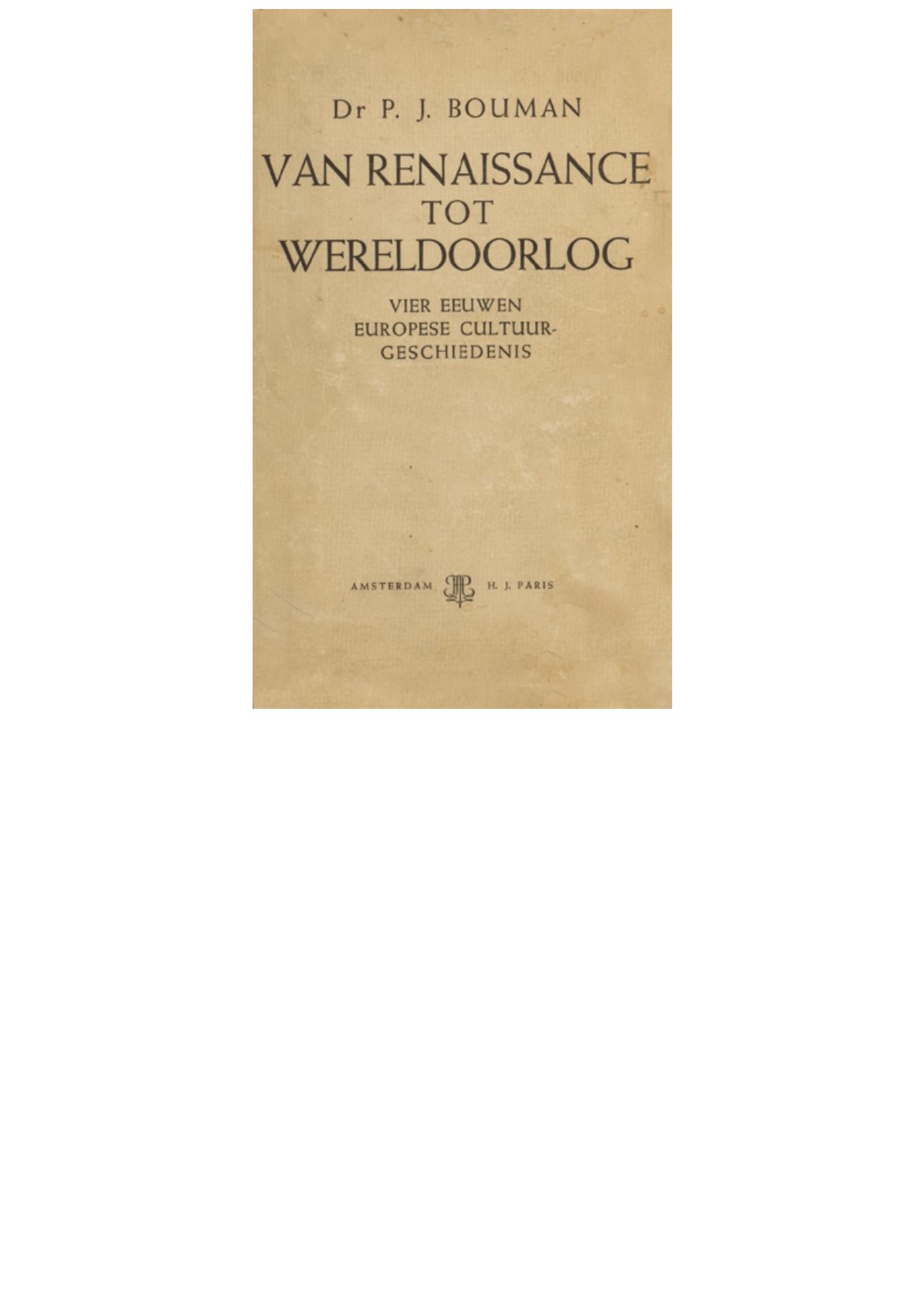 Van Renaissance tot Wereldoorlog