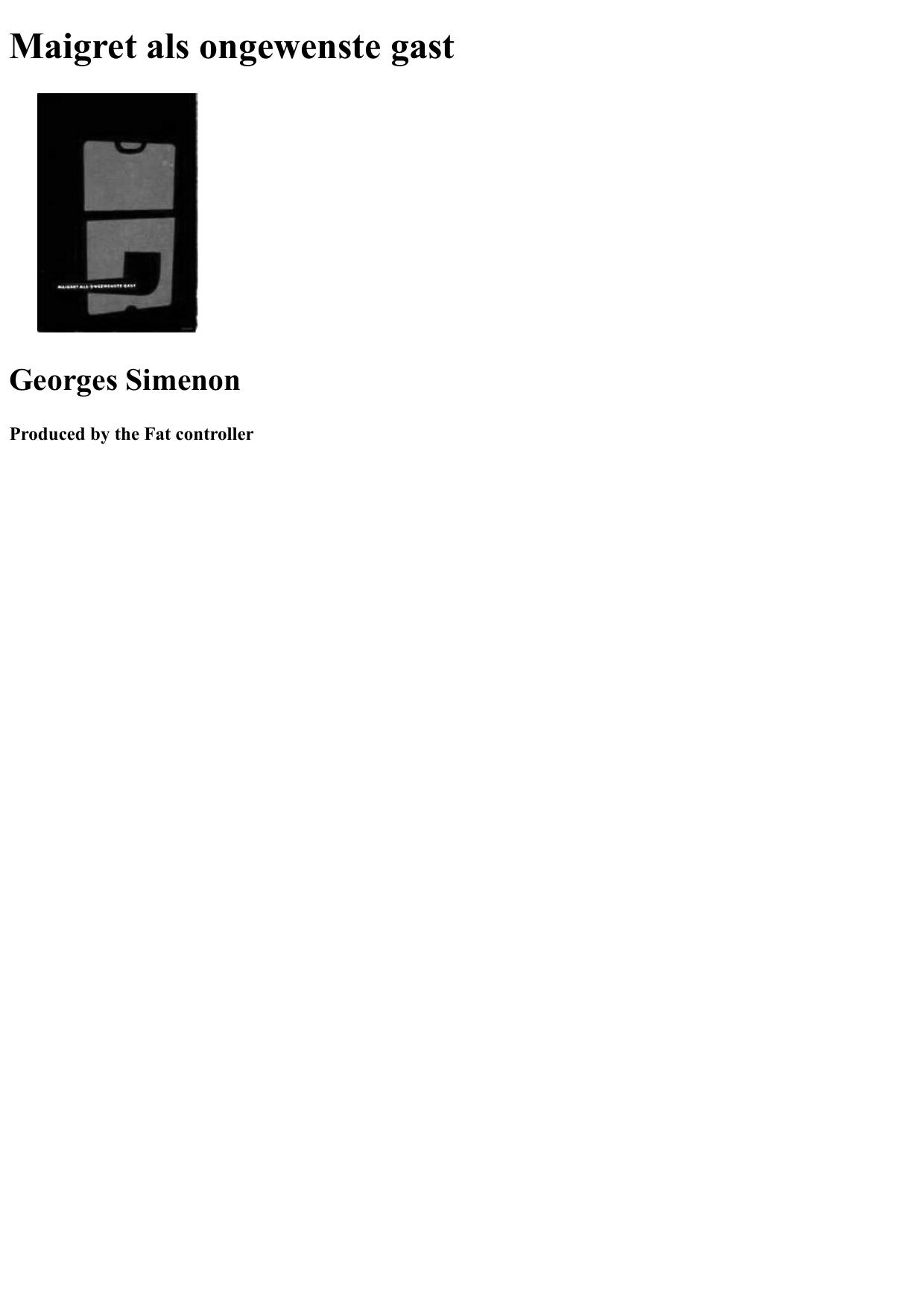 Maigret als ongewenste gast