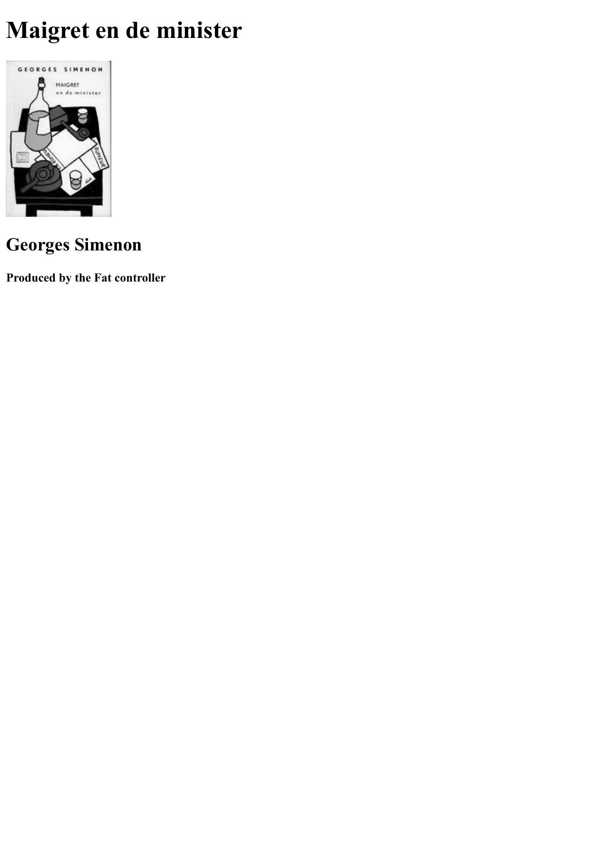 Maigret en de minister