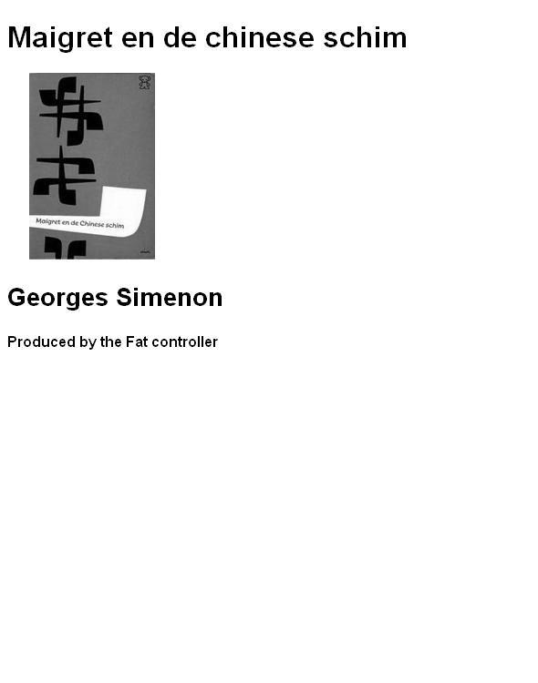 Maigret en de Chinese schim