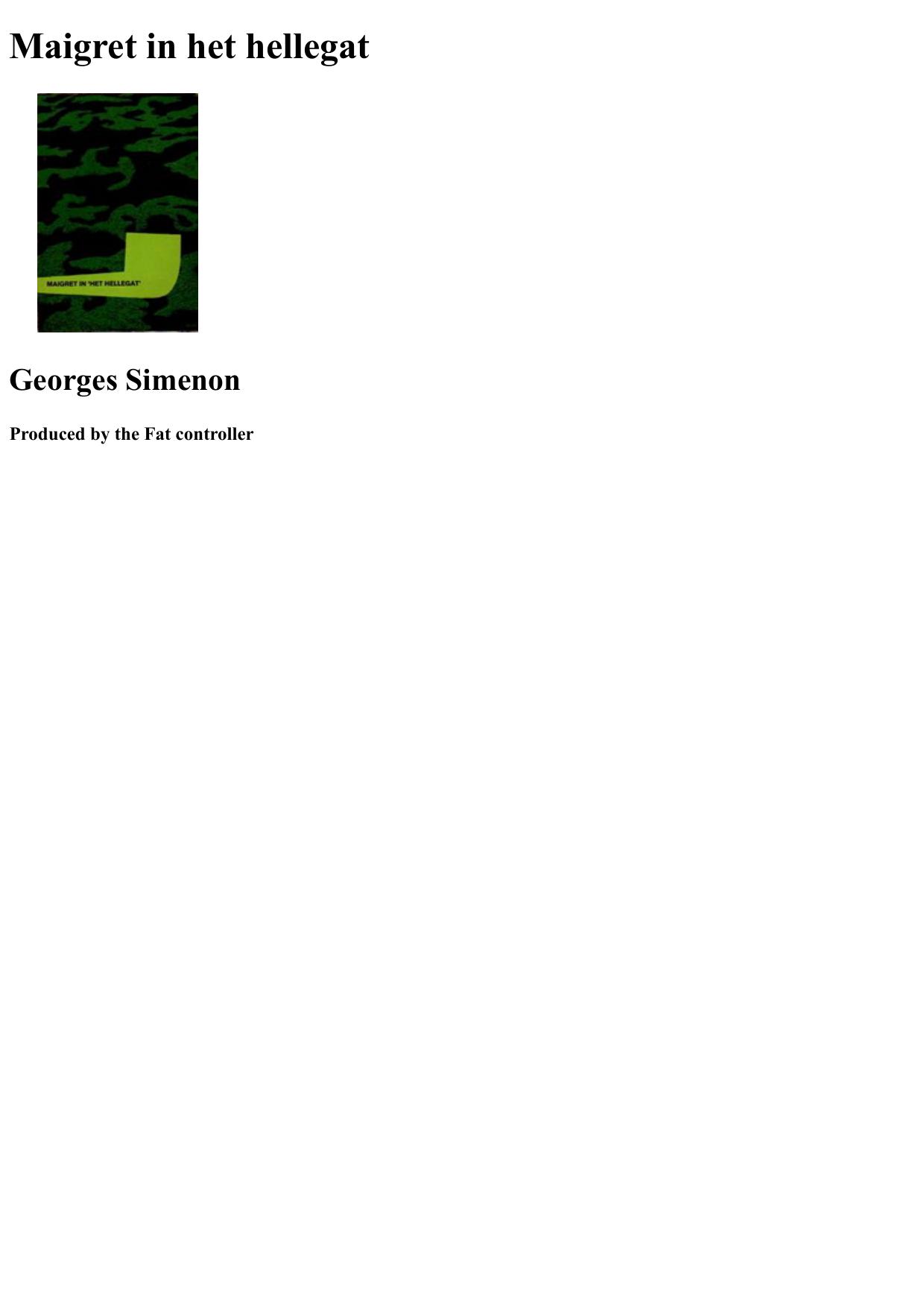 Maigret in 'Het hellegat'