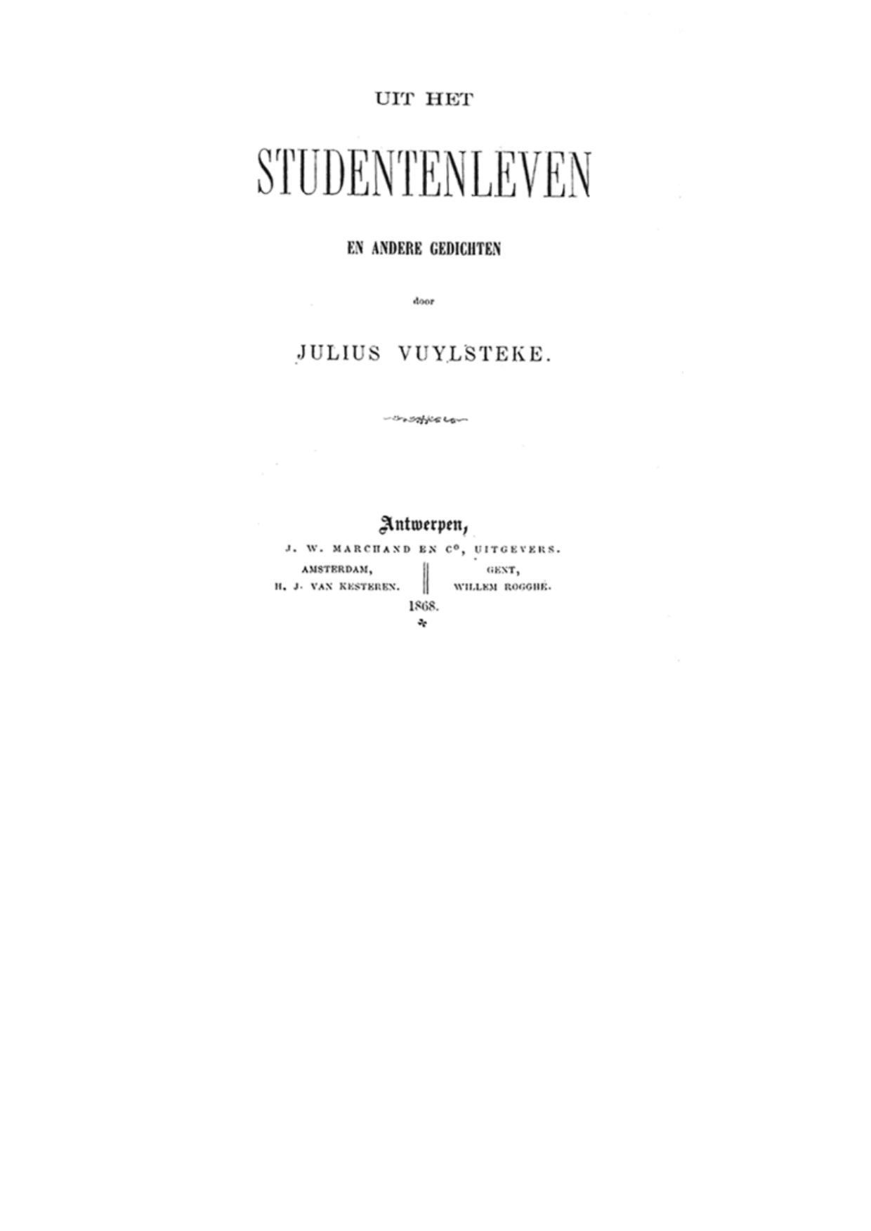 Uit Het Studentenleven En Andere Gedichten