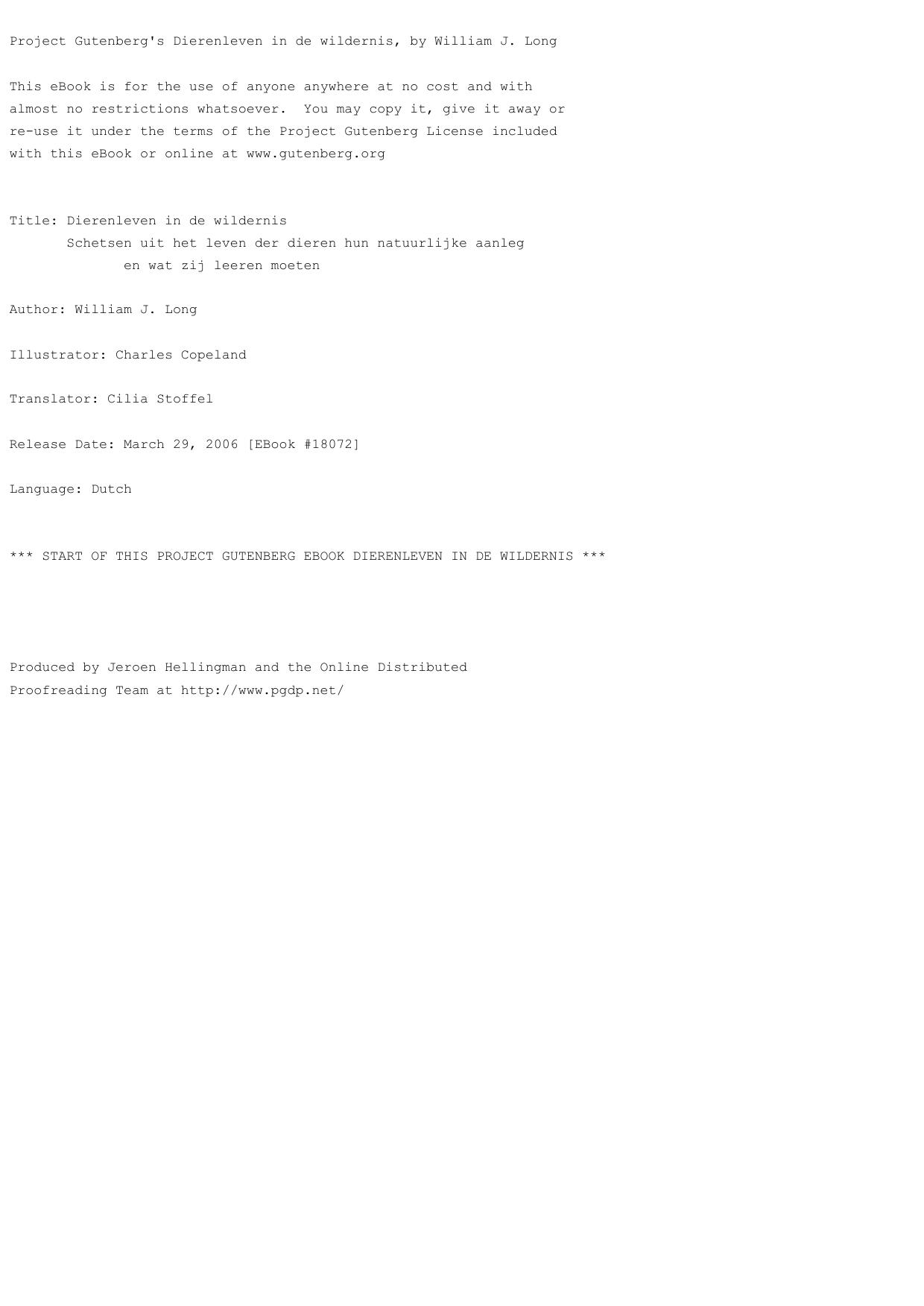 Dierenleven in de wildernis Schetsen uit het leven der dieren hun natuurlijke aanleg en wat zij leeren moeten