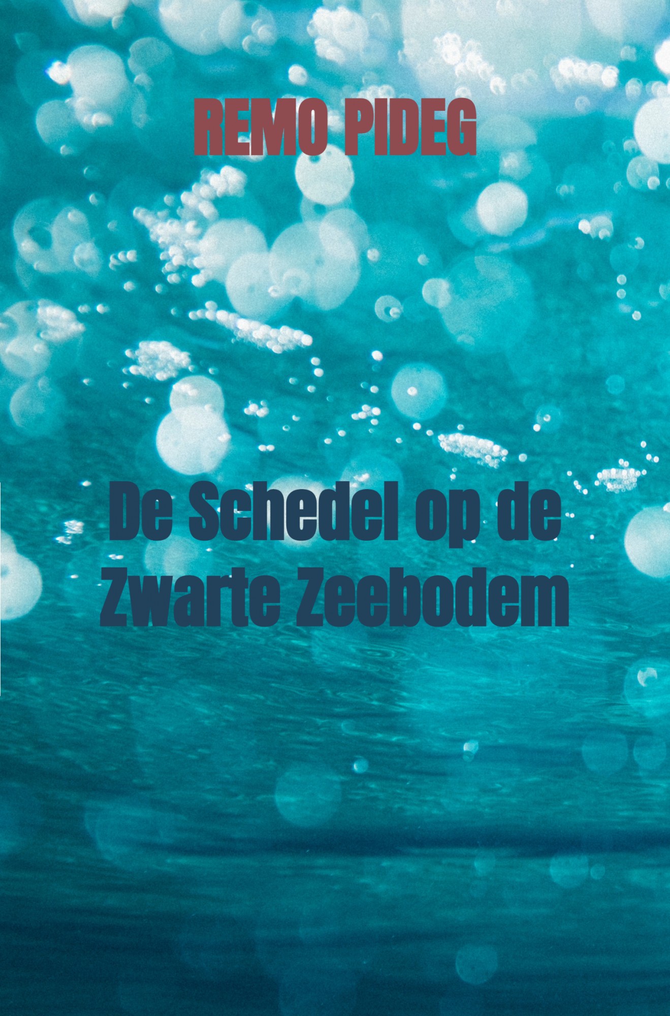 Schedel op de zwarte zeebodem