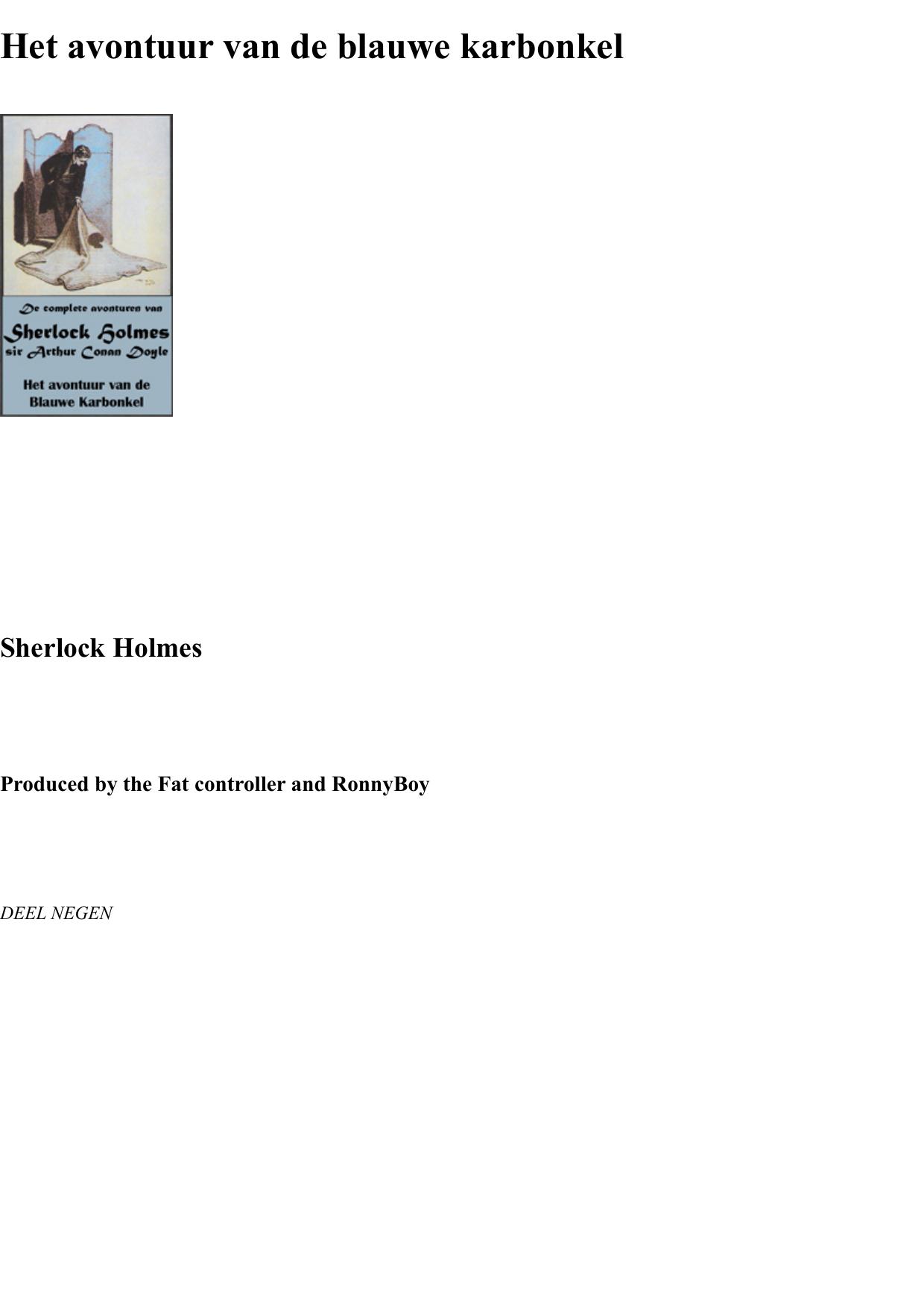 Het Avontuur Van De Blauwe Karbonkel