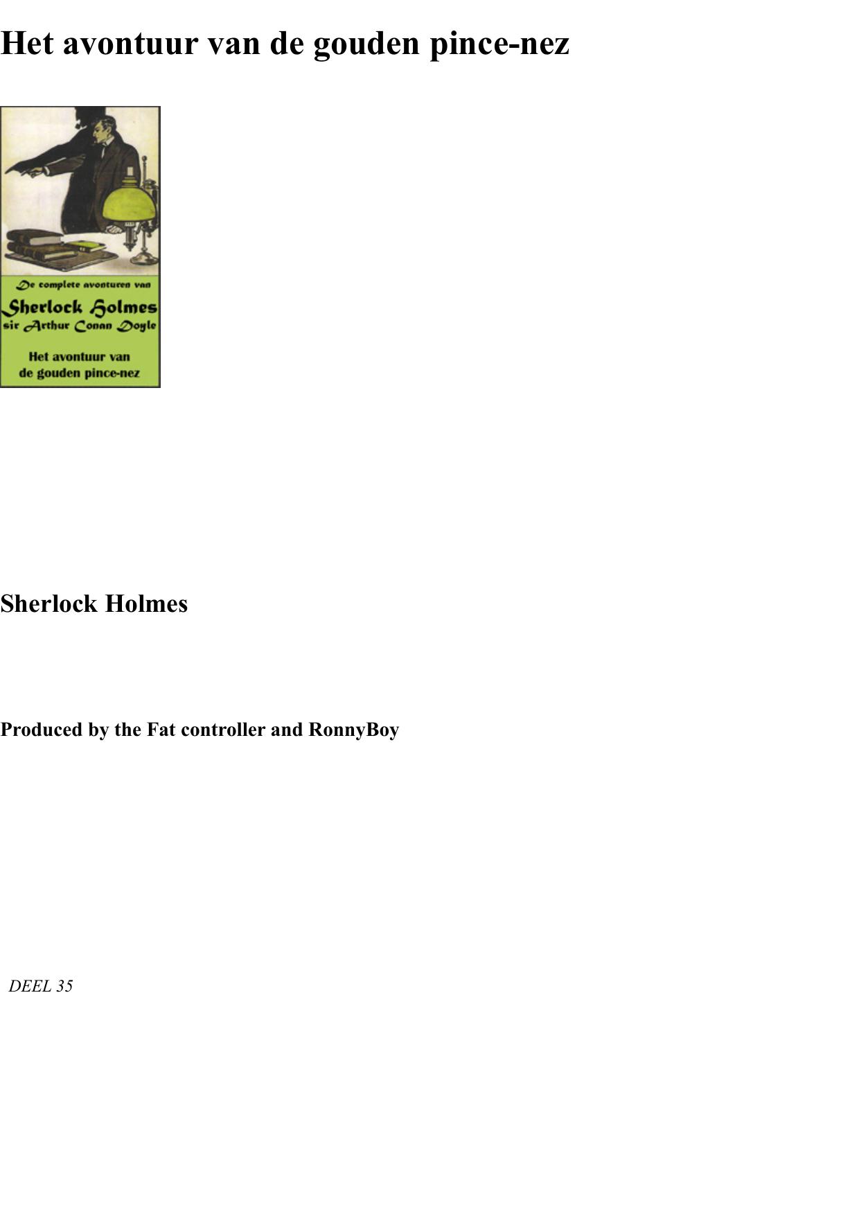 Het Avontuur Van De Gouden Pince Nez