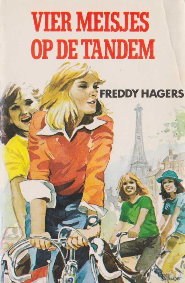 Vier meisjes op de tandem