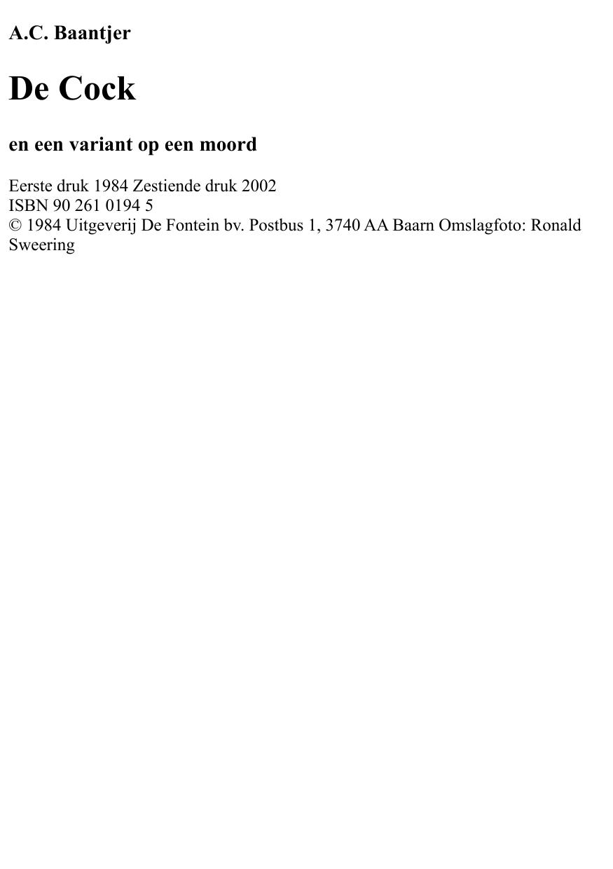 De Cock en een variant op moord